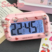 Resim Sanrio Büyük Ekranlı Saat - Sevimli Anime Masa Dekoru, Yurt ve Yatak Odaları İçin İdeal, Karanlıkta Parlayan Tasarım, Pille Çalışan Plastik Malzeme, Arkadaşlar ve Sınıf Arkadaşları İçin Harika Hediye 