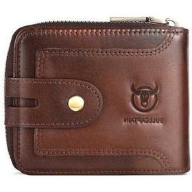 Resim Willowhaven Bullcaptain Gerçek Deri Erkek Rfid Blokajlı Bifold Cüzdan Kısa Kahve Renkli Modelde Kahve 