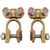 Resim Teltree 12/24v Araç Aküsü Bakır Terminali, Güvenli Montajlı Altın Renkli Pil Bağlantı Kolu 2 Adet 