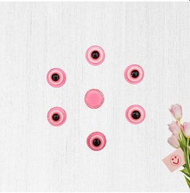 Resim Plastik Yarım Nazar Boncuğu, 8Mm X 50 Adet - Pembe 
