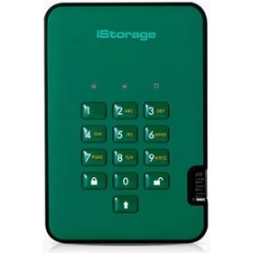 Resim Istorage Diskashur2 SSD 1 Tb Yeşil - Güvenli Taşınabilir Katı Hal Sürücüsü - Parola Korumalı - Toz ve Su Geçirmez - Donanım Şifrelemesi 