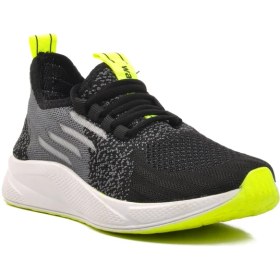 Resim Walkway Siyah-Beyaz-Fosfor Sarı Erkek Spor Ayakkabı 