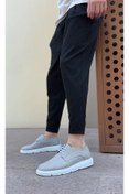 Resim BOA Ba0003 Bağcıklı Klasik Spor Gri Renk Keten Yüksek Taban Casual Erkek Ayakkabı 