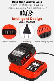 Resim Assur 18V Çift Akülü Çelik Şanzıman Dal Budama Makası & Testeresi 2 Li Set 