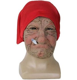 Resim Fastbuy Komik Sigara Yaşlı Kadın Eski Nana Lateks Maske Kadın Yaşlı Beyaz Sarı Beyaz - Sarı 