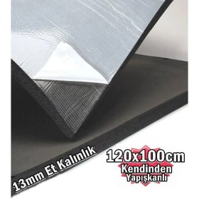 Resim 120X100CM 13MM Levha Yapışkanlı Araç Oto Ses Isı Kauçuk Izolasyon Karavan Yalıtım Malzemesi 