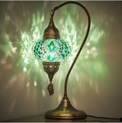 Resim Demmex El Yapımı Mozaik Masaüstü Lamba Renkli Otantik Masa Komodin Gece Lambası 