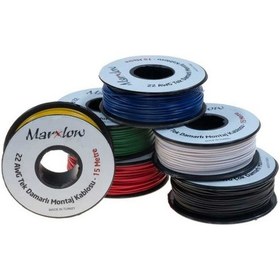 Resim Tek Damarlı Montaj Kablosu 22Awg 15 Metre Mavi 