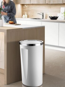 Resim AboutThePerfect Beyaz 35lt Çöp Kovası, şık ve kullanışlı ev ve ofis çözümleri 