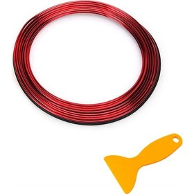 Resim Symbee Araç İç Dekoru İçin 2m Esnek Pvc Dekoratif Çizgi - Metal Yansıma Efekti, Ses Azaltma, Kolay Kurulum Kırmızı 