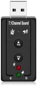 Resim 7.1 Ses Kartı USB 2.0 Çevirici Dönüştürücü Audio Win XP 7 8 Mac Uyumlu, DRWLSESKARTI2023 