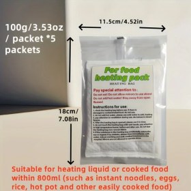 Resim Willowhaven 5 Adet Taşınabilir Yemek Isıtıcı Çantası - 100g Soğuk Sıcak Saklama Kampçılık Acil Durum 