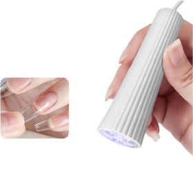 Resim LYYKLLY El Tipi UV Tırnak Lambası - Taşınabilir, Hızlı Kuruyan, Toksik Olmayan, Jel Oje için Kabartmalı Tutma Kolu ile Mini UV Kürleme Işığı, Manikür Aracı, USB Güçlü, Beyaz, Manikür Aksesuarı | Elde Taşınabilen Güzellik Aracı | Hafif Tasarım 