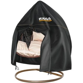 Resim Haegs Bahçe Salıncağı Örtüsü, Rattan Salıncak Hamak Koltuk Koruma Kılıfı - Çift Kişilik, 230x200cm Siyah 
