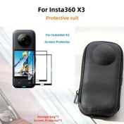 Resim Insta360 X3 Koruyucu Ekran Koruyucu ve Saklama Çantası Seti, Parlak 4H Sertlik, Termoplastik Poliüretan, 1/4" Tripod Bağlantı Uyumluluğuna Sahip Düşmeye Karşı Gövde Kılıfı 