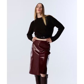 Resim Twist Suni Deri Kemerli Kadın Triko Kazak (TW6250050262) 