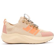 Resim Derimod Zero Kadın Bej Kalın Tabanlı Bağcıklı Kumaş Sneaker 25SFD43166F 