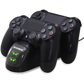 Resim Dobe PS4 Şarj İstasyonu Standı Çift Kol Joystick 