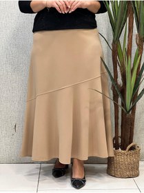 Resim Butik büyük beden Likralı Valonlu Etek 