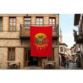 Resim Kırmızı Osmanlı İmparatorluğu Sancağı Bayrağı 140gr Premium Raşel Kumaş 300x450cm Diğer 