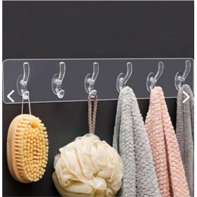 Resim Neler Geldi Neler 6'lı Yapışkanlı Şeffaf Duvar Askısı Banyo Mutfak Düzenleyici Askı Pratik Kanca Askılık 