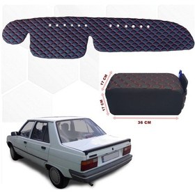 Resim Renault 9 Broadway Kolçak + Göğüs Halısı Siyah-Kırmızı Suni Deri (503402334) 
