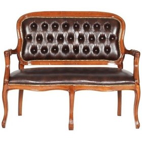 Resim Masifart_Mobilya Masifart Ahşap Kapitoneli Klasik Ikili Ofis Bekleme Koltuğu 