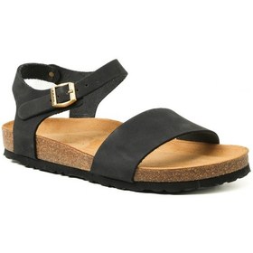 Resim Sandalet Kadın 58h3 Frau Nabuk-v Leather Nero Null Siyah 