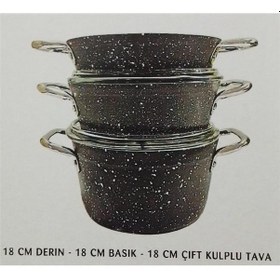 Resim Palmiyra 21025 Granit Mini 5 Parça Tencere Seti Açık Gri 