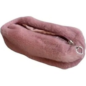 Resim Kalpli Saten Astarlı Peluş Kalemlik 124-Pembe 