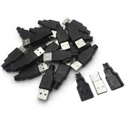 Resim 20 Adet 4pin 2.0 Usb Erkek Soket Plastik Kapaklı Usb Fiş Konektör 