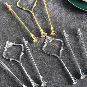 Resim Avrupa Tarzı Düğün Partisi Çok Katmanlı Taç Kek Tatlı Tabak Tutucu Çinko Alaşım Meyve Tabak Tutucu Donanım DIY Aksesuarları 
