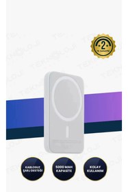 Resim peltech 5000 mAh Kablosuz Şarj Destekli Magsafe Taşınabilir Şarj Aleti Powerbank 