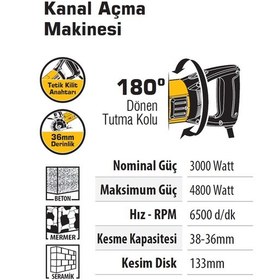 Resim Sgs Sgs5300 Beton Duvar Tuğla Seramik Kanal Açma Makinesi 3000 W Sulu Ve Kuru Kesim 