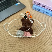 Resim Silver1 Sevimli Renkli Ip Peluş Ayı Kolye El Yapımı Oyuncaklar Küçük Bebek Çanta Çekicilik Sevimli Bebek Cep Telefonu Çekicilik (Yurt Dışından) 