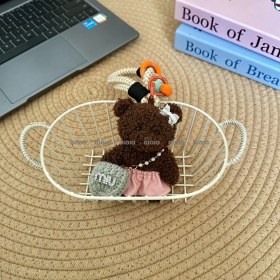 Resim Silver1 Sevimli Renkli Ip Peluş Ayı Kolye El Yapımı Oyuncaklar Küçük Bebek Çanta Çekicilik Sevimli Bebek Cep Telefonu Çekicilik (Yurt Dışından) 