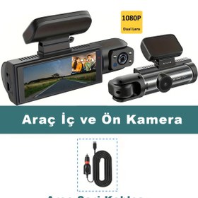 Resim İMEXTECH Araç İçi Kamera 2 Lens 1080P Full HD DVR Dashcam Ön + İç Kayıt Gece Görüşlü Sürüş Kaydedici 