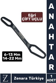 Resim Zenara Uzun Ömürlü Ev Banyo Musluk Tamir Montaj Sıkma 6-13 Mm 14-22 Mm Çoklu Çift Taraflı Eğri Uçlu ANAHTAR 