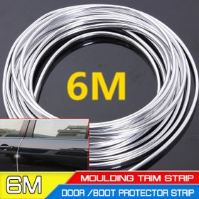 Resim 6M Araba Kapı Krom Kaplama Trim Şeridi Kenar Çizik Koruyucu Kapak Şeridi Rulo Krom Stil Kaplama Trim Şeridi 