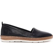 Resim Women's Black Leather Comfort Loafer Derimod