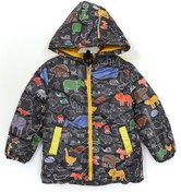 Resim Hayvan Desenli İçi Polarlı Cepli Erkek Çocuk Mont Antrasit 