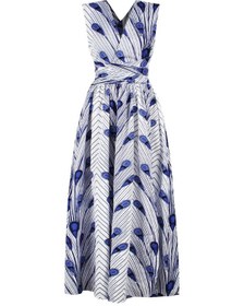 Resim Sones Bayan Tüy Baskılı Dantel Yırtmaçlı Elbise 80212006 