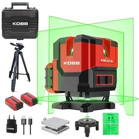 Resim Kobb Kbl41gtp 30m 4x90⁰/1x360⁰ Otomatik Hizalamalı Li-ion Çift Akü Profesyonel Yeşil Çizgi Lazer Distomat + Tripod 