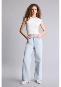 Resim Defacto Wıde Leg Mavi Kadın Jean Pantolon G2208ax/nm39 Mavi 