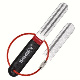 Resim 1 adet SAMSFX Taşınabilir Balıkçılık Kancası Bileyici Paslanmaz Çelik Askı İpi ile, Balıkçı Kanca ve Bıçakları Bilemek için Uçuşan Balıkçılık Aracı, Balıkçılık Araçları ve Aksesuarları 