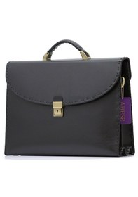 Resim Abess Evrak Çanta , Özel Tasarım , El Yapımı , Lüks Hakiki Deri , Siyah 