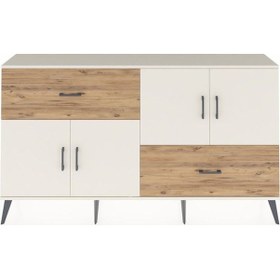 Resim Arges Konsol 3 Raflı 2 Çekmeceli 4 Kapaklı 176x30x99 Aytaşı-aytaşı/çam Aytası/atlas Çam - Aytası 