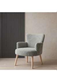 Resim Waterybrook Modern Welsoft Berjer Koltuk Demonte Ahşap Ayak 12 Renk Seçeneği Gri 