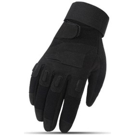 Resim Taktik Tam Parmak Dokunmatik Eldiven-motosiklet-bisiklet-spor-outdoor-eldiven Xl-siyah 