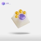 Resim New Keycaps Cat Paw Kedi Patisi Mor Ve Sarı 1u Mekanik Klavye Tuşu Artisan Keycaps 